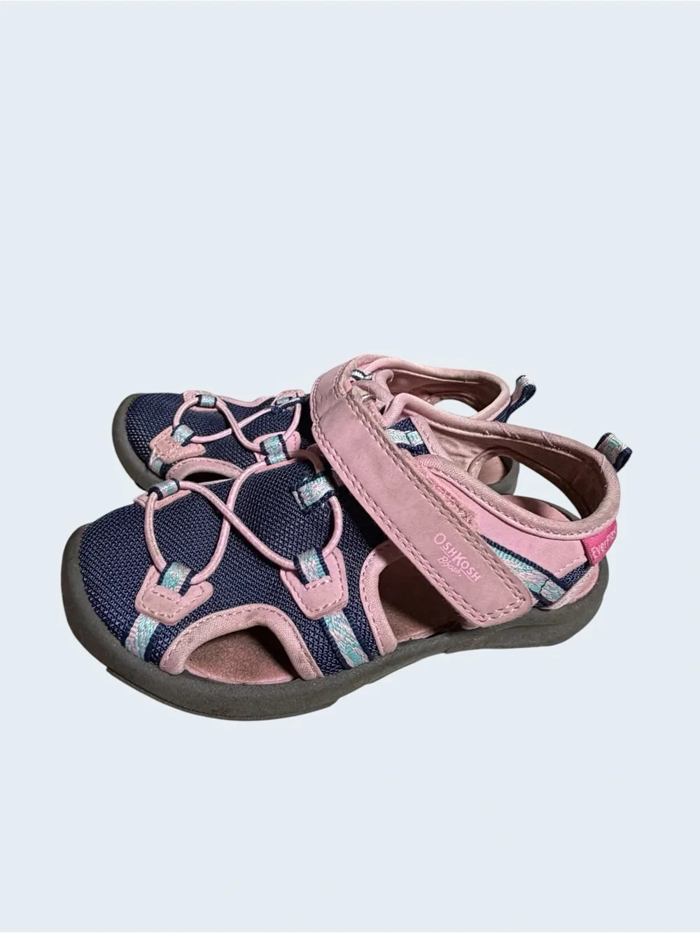 Kids Size 10 Navy and Pink Closed-Toe Sandals